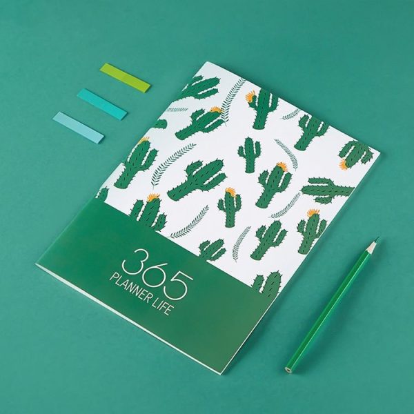 Cute Plant Schedule A4 Efficiency Manual Creative Plan Notebook (A4 Succulents) - Image 4