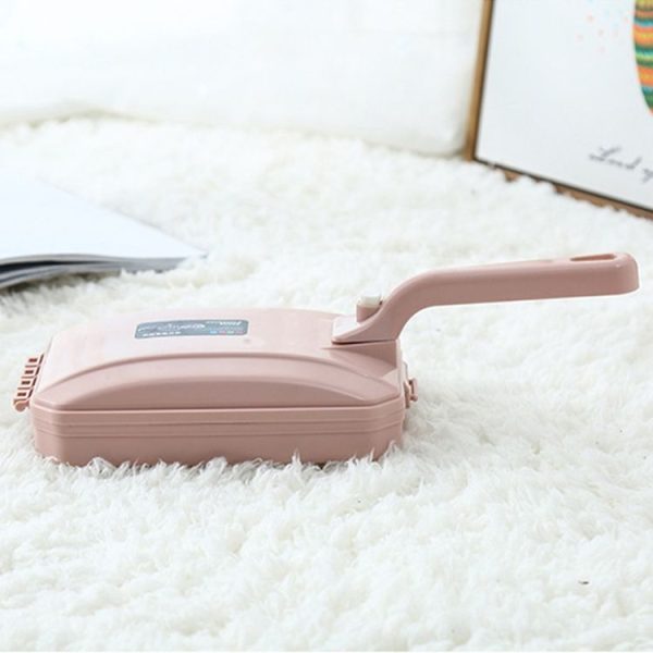 Two-row Brush Handheld Carpet Sweeper Brush Sofa Bed Pet Hair Debris Crumb Dirt Fur Cleaner Roller Cleaning Tools, Random Color Delivery - Image 3