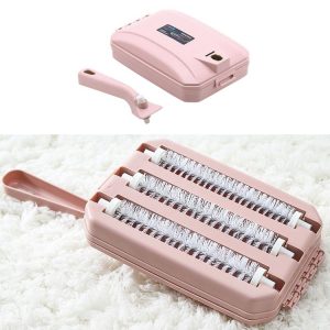 Three-row Brush Handheld Carpet Sweeper Brush Sofa Bed Pet Hair Debris Crumb Dirt Fur Cleaner Roller Cleaning Tools, Random Color Delivery