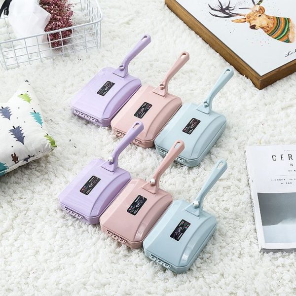 Three-row Brush Handheld Carpet Sweeper Brush Sofa Bed Pet Hair Debris Crumb Dirt Fur Cleaner Roller Cleaning Tools, Random Color Delivery - Image 7