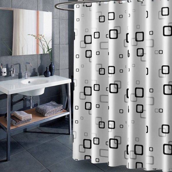 Bathroom Thick Waterproof Shower Curtain, Size: 150x200cm, Style: with Copper Buckle