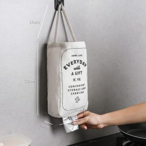 Garbage Hanging Storage Bag Double Wall-mounted Debris Wardrobe Kitchen Organizer Storage Bag Vegetable Fruit Container