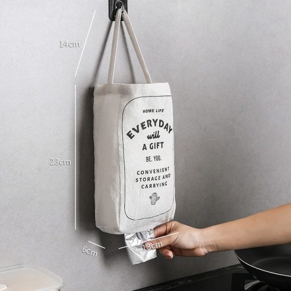 Garbage Hanging Storage Bag Double Wall-mounted Debris Wardrobe Kitchen Organizer Storage Bag Vegetable Fruit Container