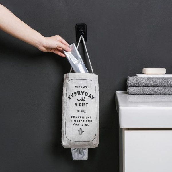 Garbage Hanging Storage Bag Double Wall-mounted Debris Wardrobe Kitchen Organizer Storage Bag Vegetable Fruit Container - Image 2