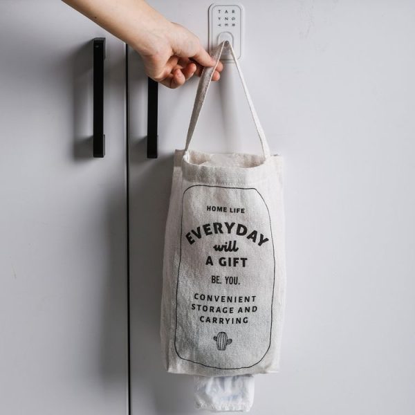 Garbage Hanging Storage Bag Double Wall-mounted Debris Wardrobe Kitchen Organizer Storage Bag Vegetable Fruit Container - Image 3