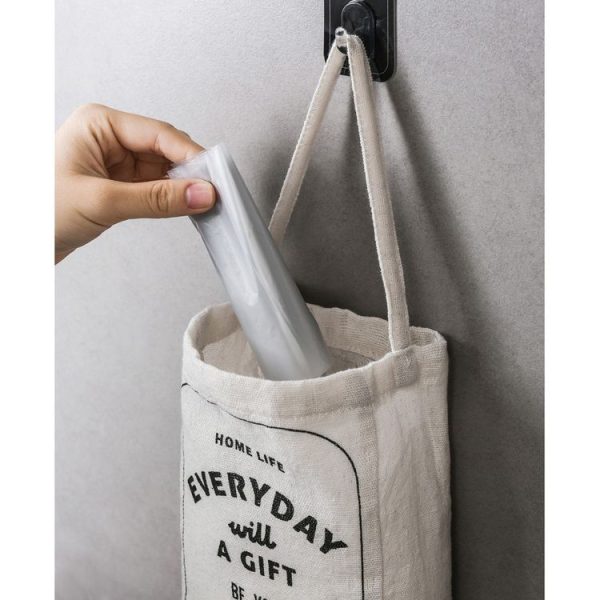 Garbage Hanging Storage Bag Double Wall-mounted Debris Wardrobe Kitchen Organizer Storage Bag Vegetable Fruit Container - Image 4