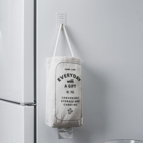 Garbage Hanging Storage Bag Double Wall-mounted Debris Wardrobe Kitchen Organizer Storage Bag Vegetable Fruit Container - Image 5