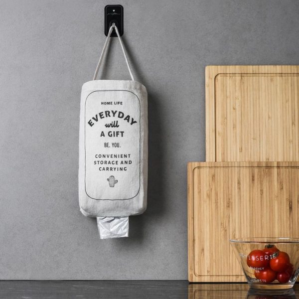 Garbage Hanging Storage Bag Double Wall-mounted Debris Wardrobe Kitchen Organizer Storage Bag Vegetable Fruit Container - Image 6