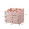 Plastic Cosmetic Drawer Container Makeup Organizer Box Jewelry Nail Holder Home Desktop Sundry Storage Case (Pink Two Layer) - Image 3
