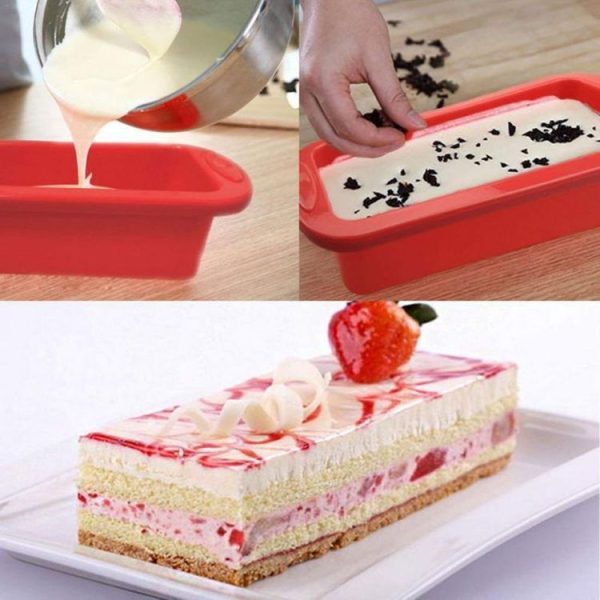 Rectangular Silicone Mold Chocolate Cake Decoration Accessories Baking Tools (Gray) - Image 4
