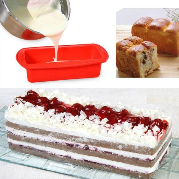 Rectangular Silicone Mold Chocolate Cake Decoration Accessories Baking Tools (Gray) - Image 5