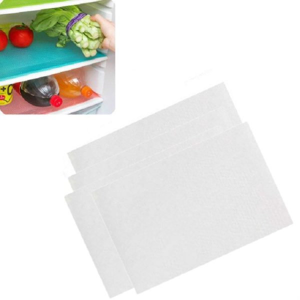 4 PCS / Set Environmentally Friendly Waterproof Washable Antibacterial Antifouling Refrigerator Mat, Color: Transparent White