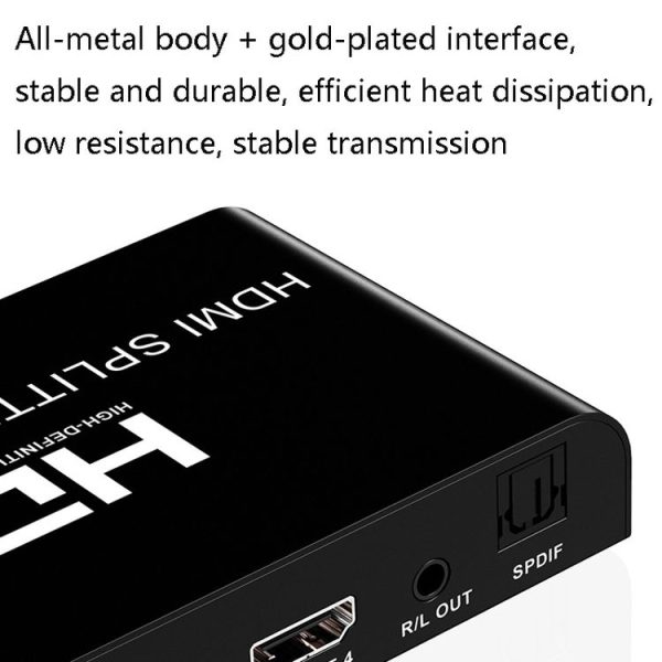 HW-204 HDMI 2.0 1 into 4 High-Definition Video Distributor, Style: EU Plug (Black) - Image 6