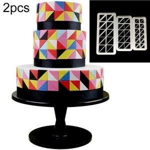 2 PCS Chocolate Cake Geometric Puzzle Embossed Strip Foundation Shape Graphic Biscuit Mold Stamping Tool (Regular Triangle)