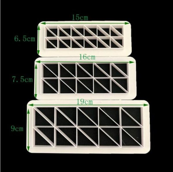 2 PCS Chocolate Cake Geometric Puzzle Embossed Strip Foundation Shape Graphic Biscuit Mold Stamping Tool (Regular Triangle) - Image 3