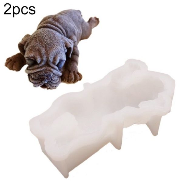 2 PCS 4 Inch Shapi Dog Mousse Cake Silicone Mold 3D Stereo Ice Cream Mold Dirty Dog Chocolate Mold