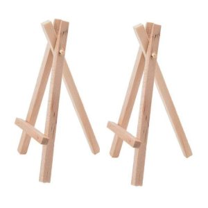 2 PCS Creative Trinkets Wooden Mini Triangle Bracket Original Pine Small Easel Ornaments, Size: L: 15x8cm