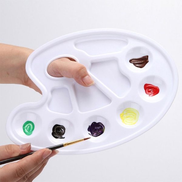 2 PCS Children DIY Paint Plastic Palette Graffiti Art Supplies TSP-64 (White) - Image 3