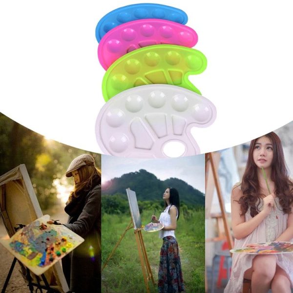 2 PCS Children DIY Paint Plastic Palette Graffiti Art Supplies TSP-64 (White) - Image 4