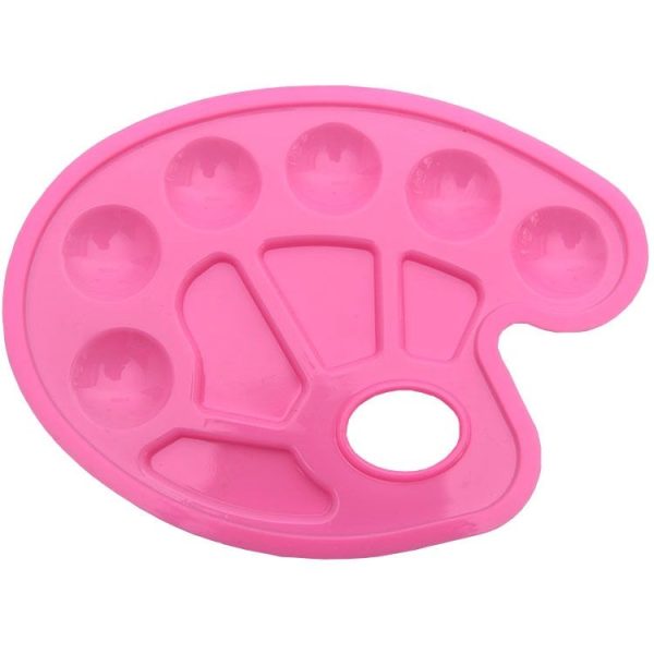 2 PCS Children DIY Paint Plastic Palette Graffiti Art Supplies TSP-64 (Pink) - Image 2