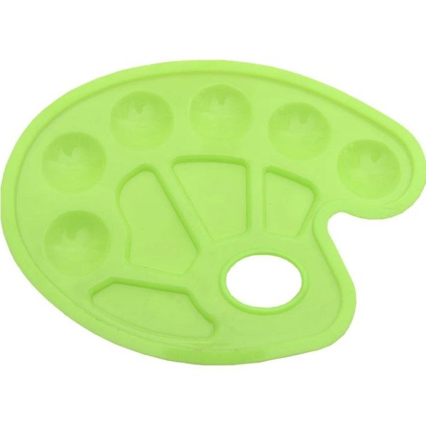 2 PCS Children DIY Paint Plastic Palette Graffiti Art Supplies TSP-64 (Green) - Image 2