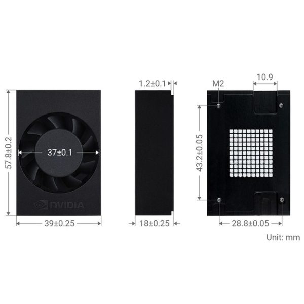 Jetson Orin Waveshare 24076 Cooling Fan Speed Adjustable (Black) - Image 3