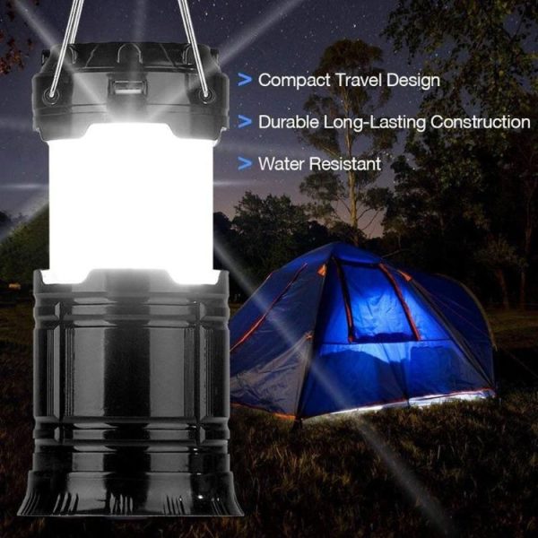 Outdoor Camping Tent Light Portable Lantern Flame Lamp (Black) - Image 6