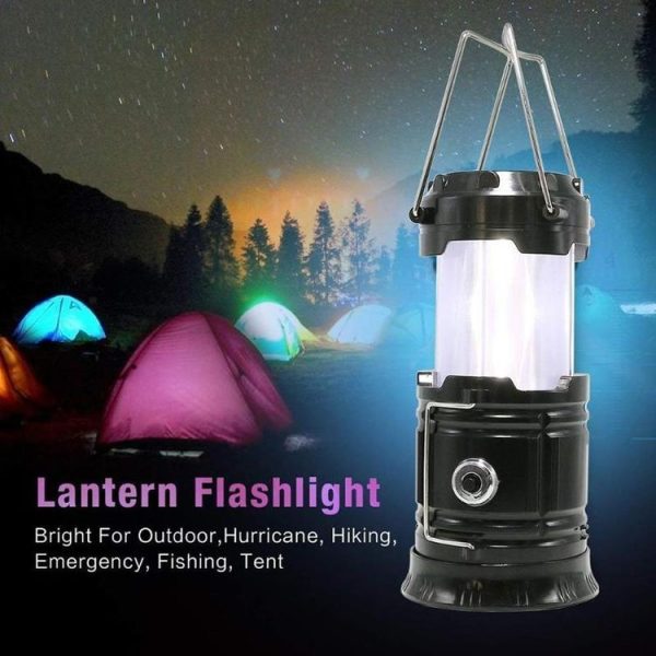 Outdoor Camping Tent Light Portable Lantern Flame Lamp (Black) - Image 7