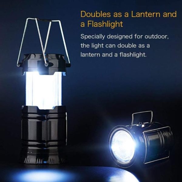 Outdoor Camping Tent Light Portable Lantern Flame Lamp (Black) - Image 8