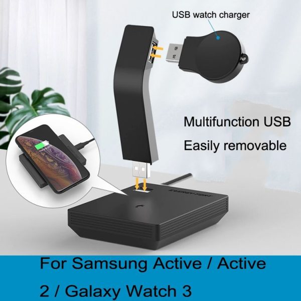 Samsung Active / Active 2 / Galaxy Watch 3 Earphone Phone Wireless Charger - Image 2