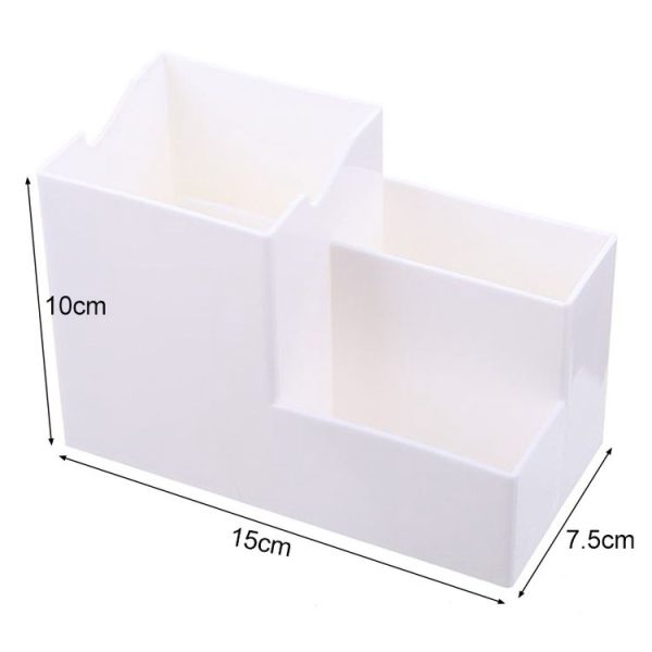 Creative Multifunctional Desktop Plastic Storage Phone Holder Pen Holder (White) - Image 2