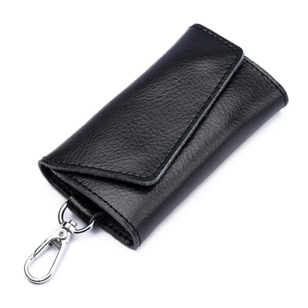 Multifunctional Litchi Texture Leather Keychain Bag Car Key Bag (Watermelon Red) - Image 3