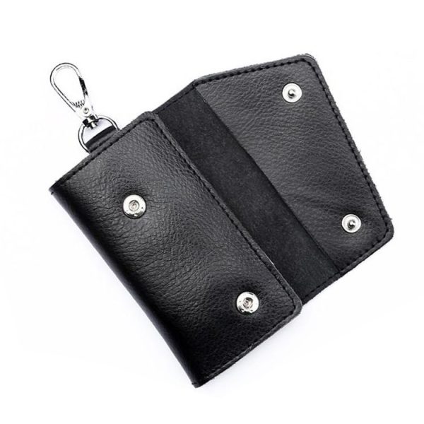 Multifunctional Litchi Texture Leather Keychain Bag Car Key Bag (Watermelon Red) - Image 4