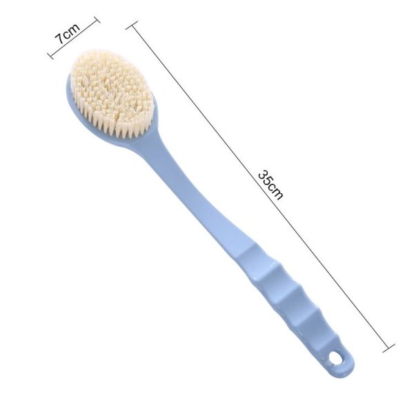 Long Handle Bath Brush Soft Hair Bath Brush with Massage Back Brush (Blue) - Image 2