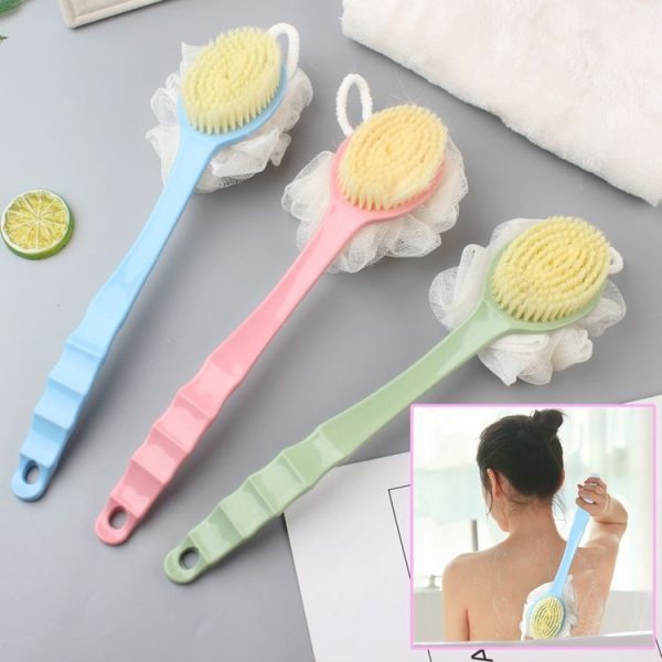 Long Handle Bath Brush Soft Hair Bath Brush with Massage Back Brush (Blue) - Image 7