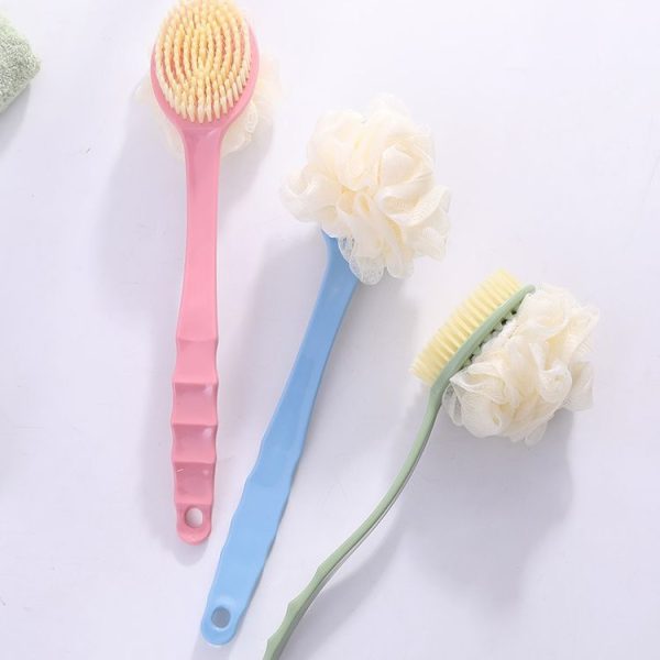 Long Handle Bath Brush Soft Hair Bath Brush with Massage Back Brush (Blue) - Image 8