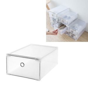 PP Translucent Shoe Box Multifunction Home Dust-proof Drawer Storage Boxes Shoes Organizer, Size: 20x31x11cm