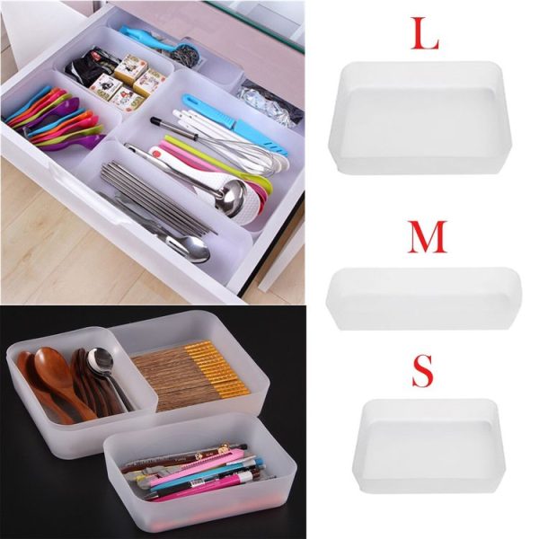 Adjustable Drawer Kitchen Cutlery Divider Case Makeup Storage Box Home Organizer Racks (L) - Image 6
