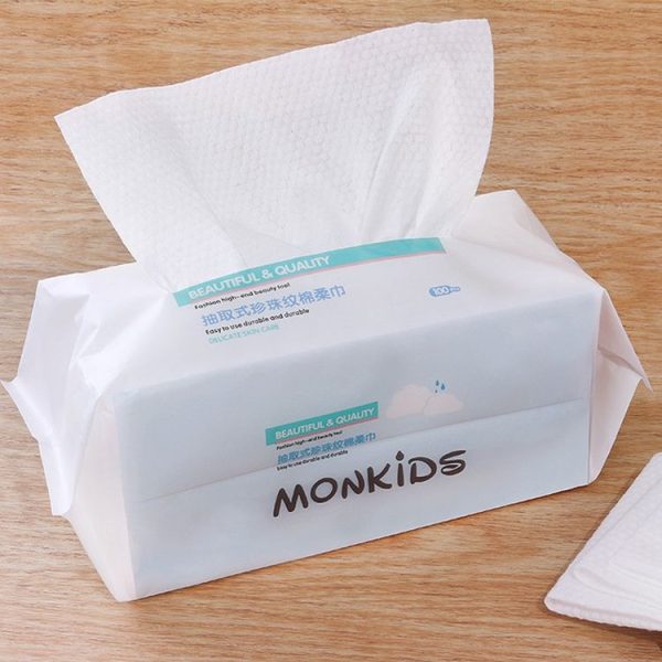 MONKIDS KS037 Disposable Face Towel Pure Cotton Thickening Pearl Cleansing Towel, Style: 100 SheetS Pearls Texture
