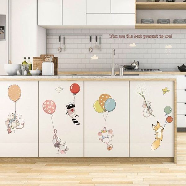 Balloon MouseStickers Cartoon Children Bedroom Corridor Kindergarten Layout Decorative Wall Stickers - Image 3