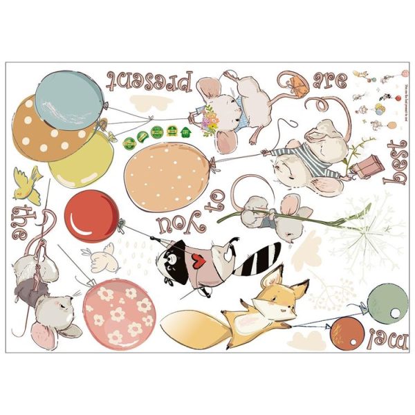 Balloon MouseStickers Cartoon Children Bedroom Corridor Kindergarten Layout Decorative Wall Stickers - Image 6