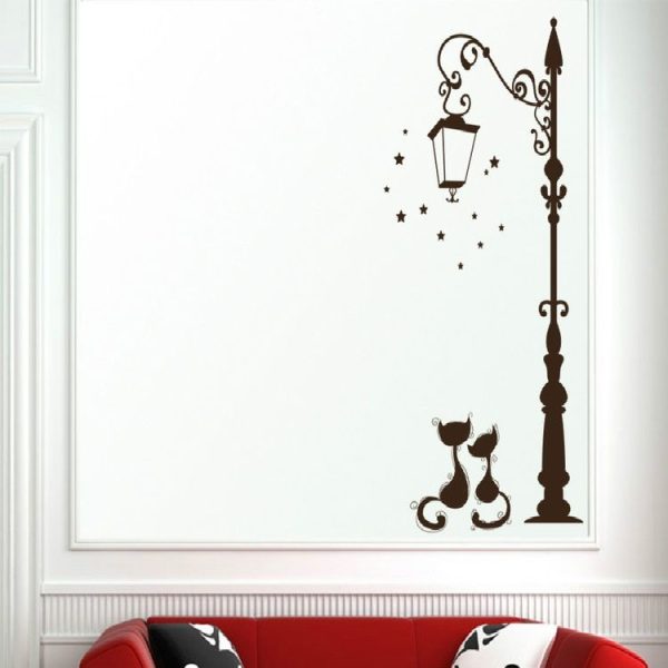 Street Lamp Cat Removed Environmentally Friendly Living Room Bedroom Wall Sticker - Image 2