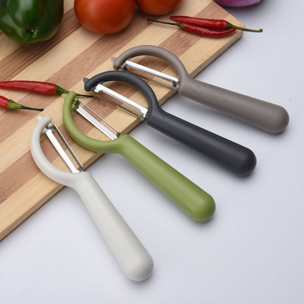 4 PCS Stainless Steel Round Handle Peeler Sugar Cane Scraper Fruit Plane (White) - Image 3