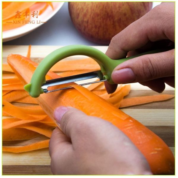 4 PCS Stainless Steel Round Handle Peeler Sugar Cane Scraper Fruit Plane (White) - Image 5