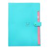 Candy-colored Smiling Face Multi-layer Portfolio Pouch Plastic Information Book File Folder (Royal Blue)