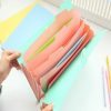 Candy-colored Smiling Face Multi-layer Portfolio Pouch Plastic Information Book File Folder (Royal Blue) - Image 5