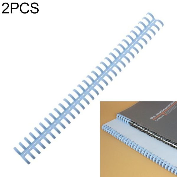 2 PCS Desk Calendar Loose-leaf Open Binding Ring A4 Plastic 34-hole Loose-leaf Double Coil (10mm Blue)