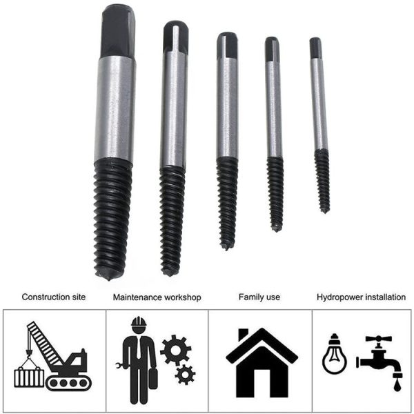 Broken Wire Broken Nail Screw Extractor, Specification: 5-piece Set - Image 4