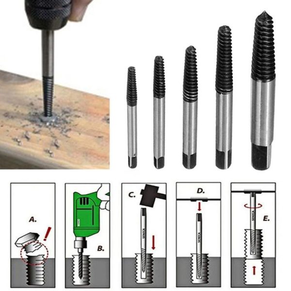 Broken Wire Broken Nail Screw Extractor, Specification: 5-piece Set - Image 5