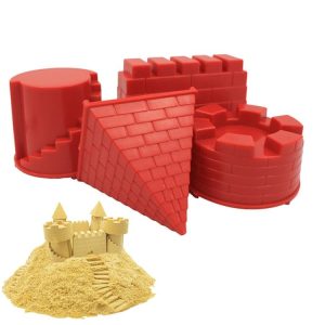 4 PCS Children Educational Toys Castle Molds Play Sand Tools (Red)